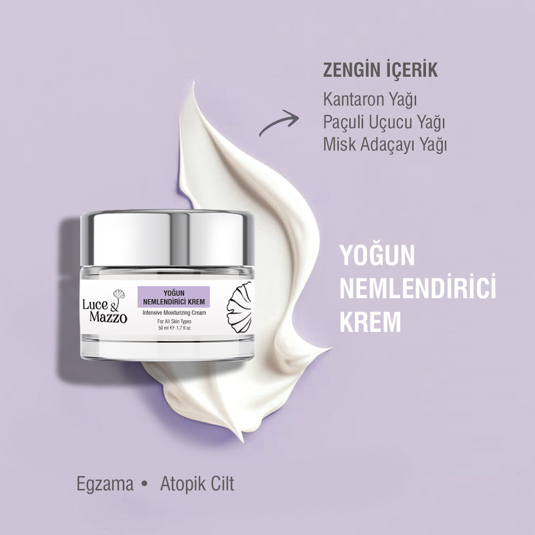 Yoğun Nemlendirici Krem 50 ml Saf İçerikli, 5 Aromatik Yağlı, Hızlı Emilim
