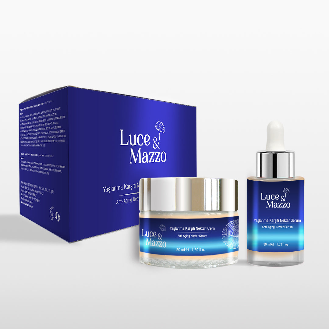 Ödüllü Anti-Aging Nektar Bakım Seti – Göz Çevresi ve Cilt Görünümü Destekleyici (Krem + Serum)